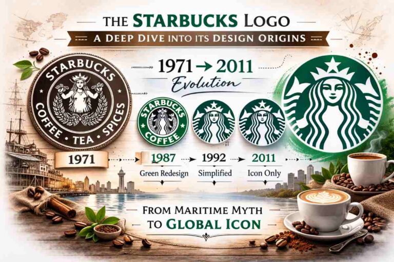 Detailed 1971 Starbucks siren badge and later green siren silhouette — logo origins and evolution