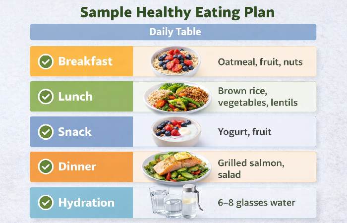 Sample Healthy Eating Plan (Daily Table)