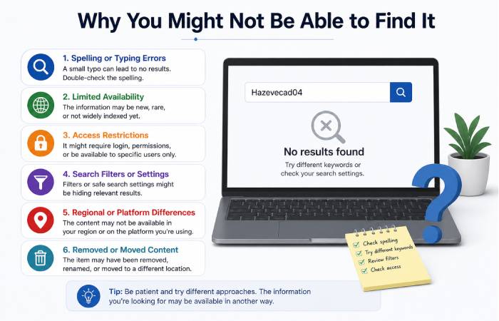 why you might not be able to find it search issue reasons typo access restrictions limited results
